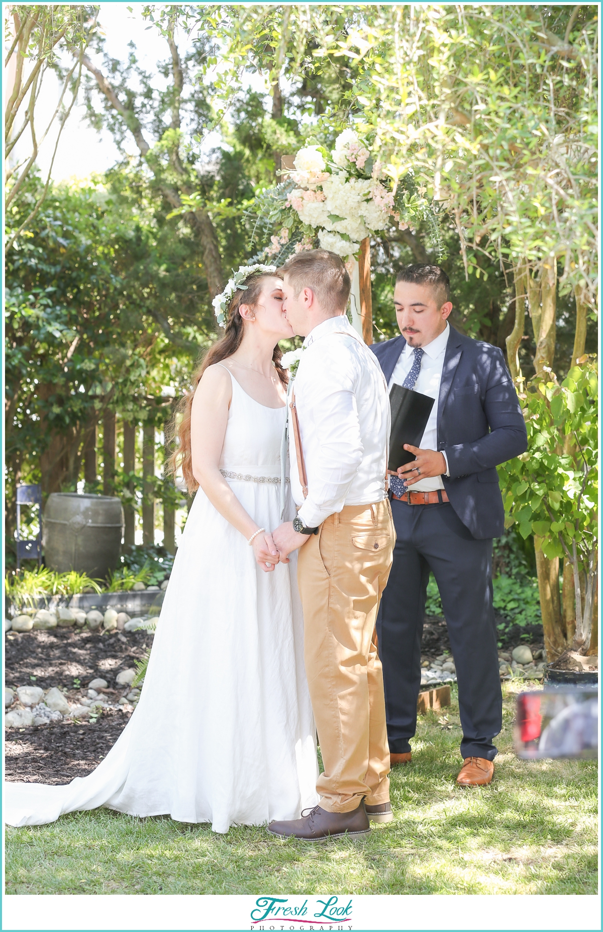 first kiss as man and wife