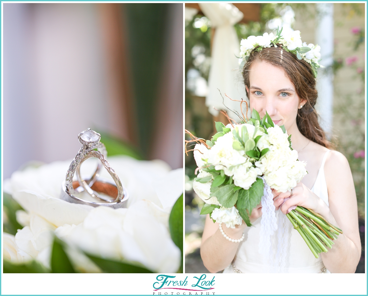 bride portrait and engagement ring