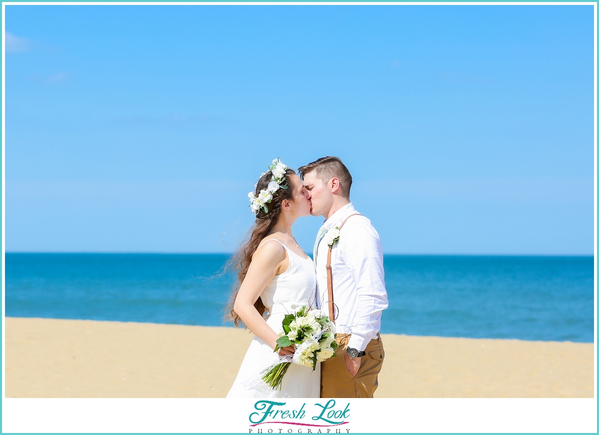 romantic beach wedding portraits