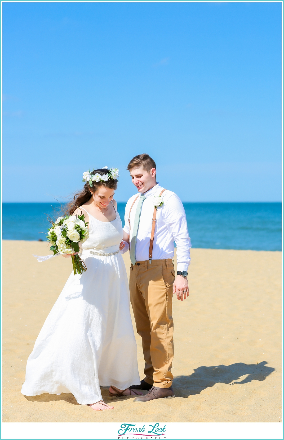 bride and groom beach wedding