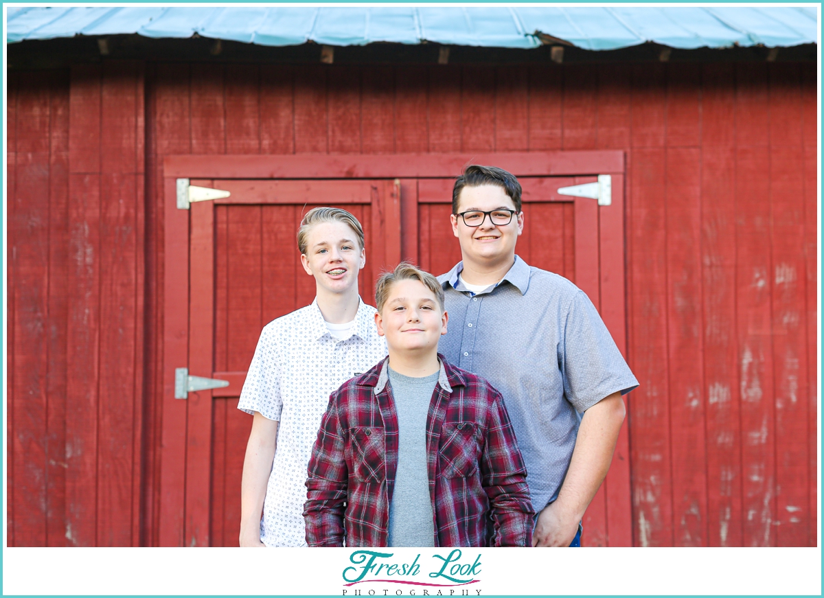 three boys country photoshoot