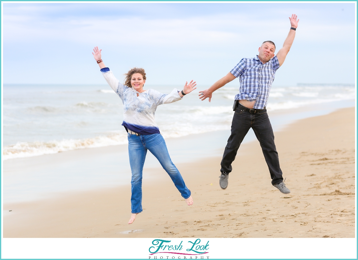 jump for joy photos on the beach