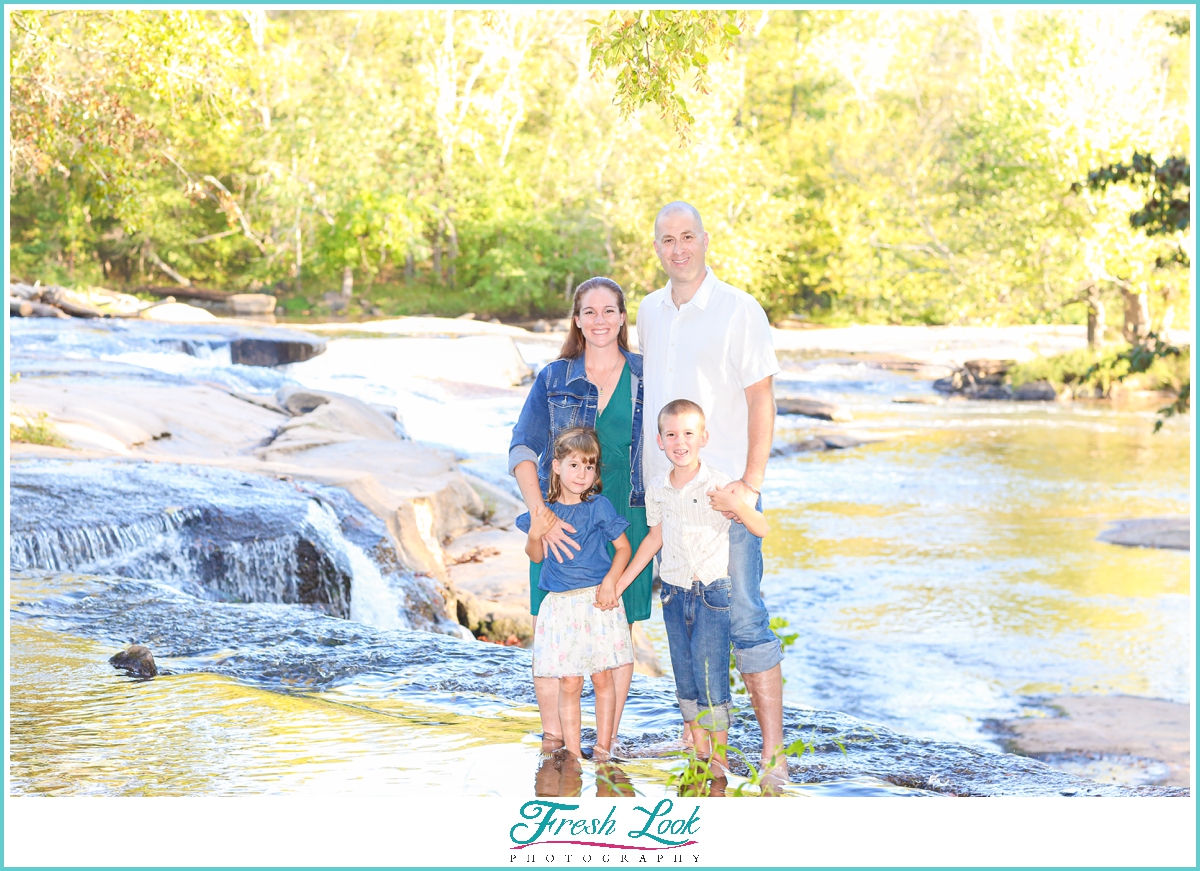 walking in the creek family photos