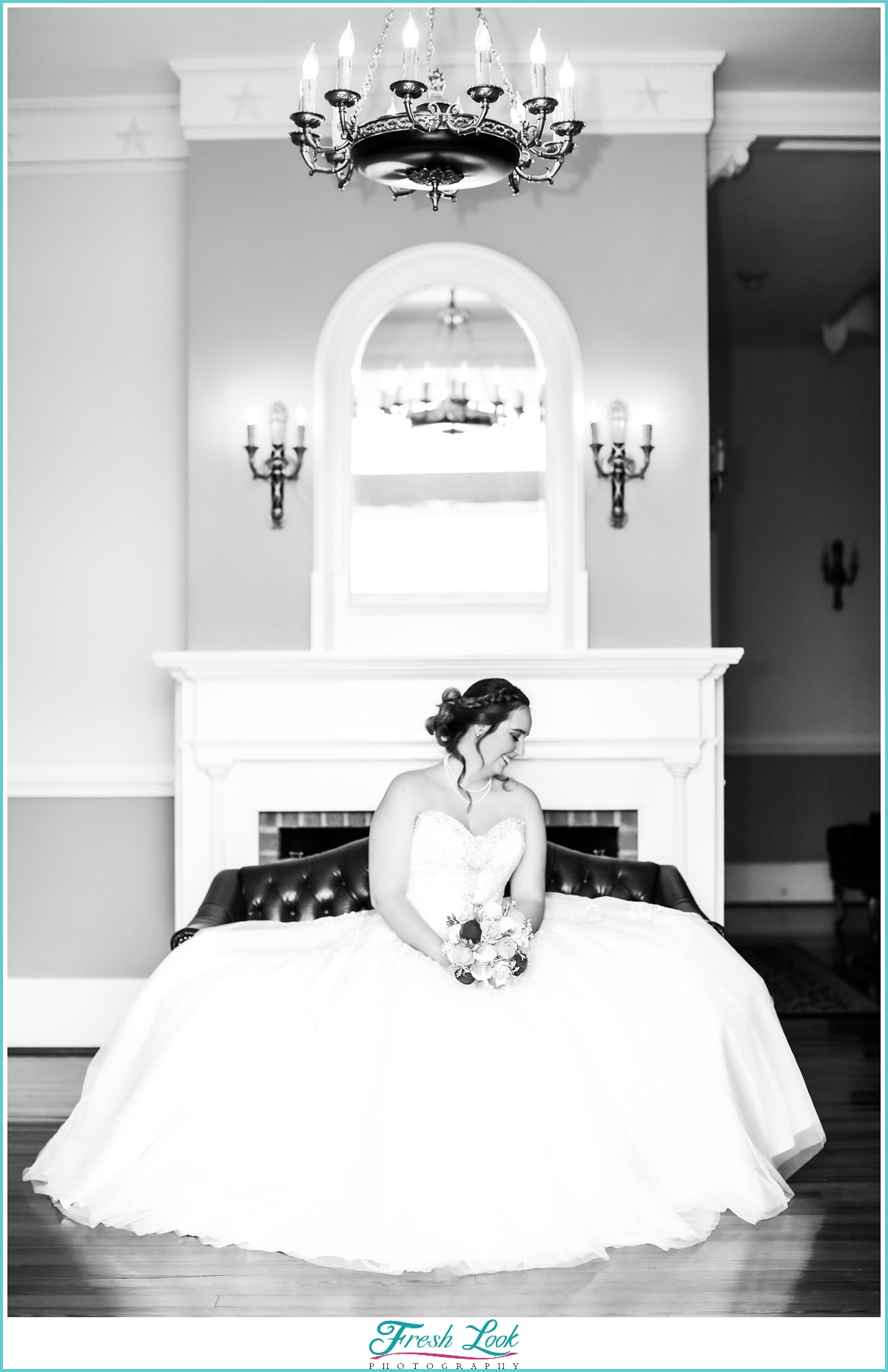 romantic black and white bridal portraits