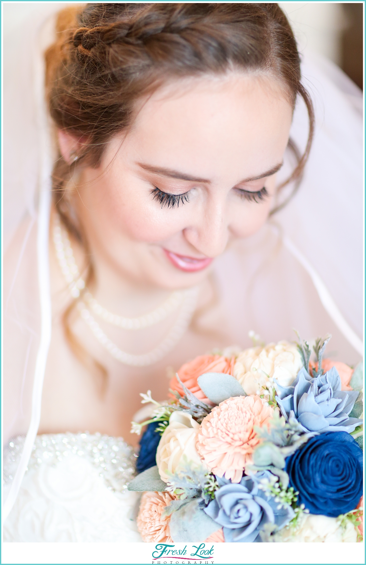 close up of beautiful bride