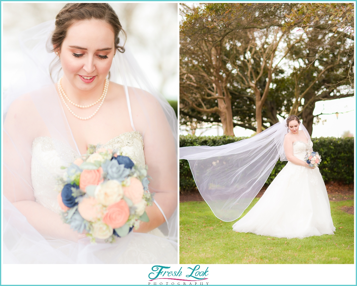 romantic bridal portraits in Hampton