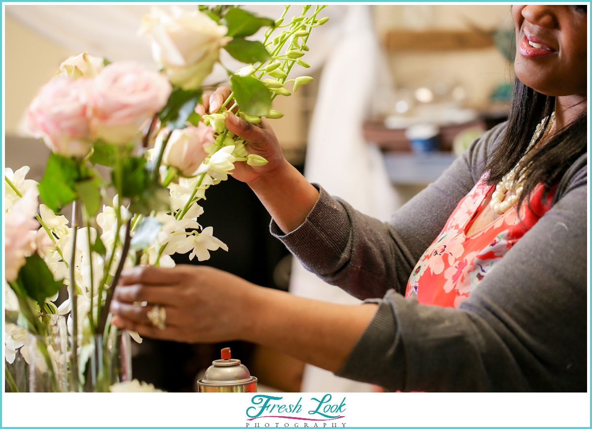 flower arrangement photoshoot