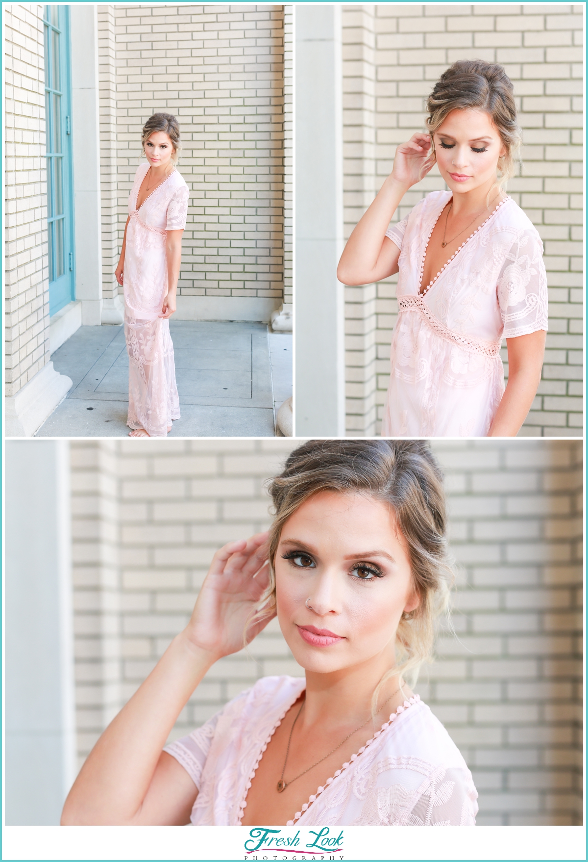 beautiful bridesmaid wearing pink