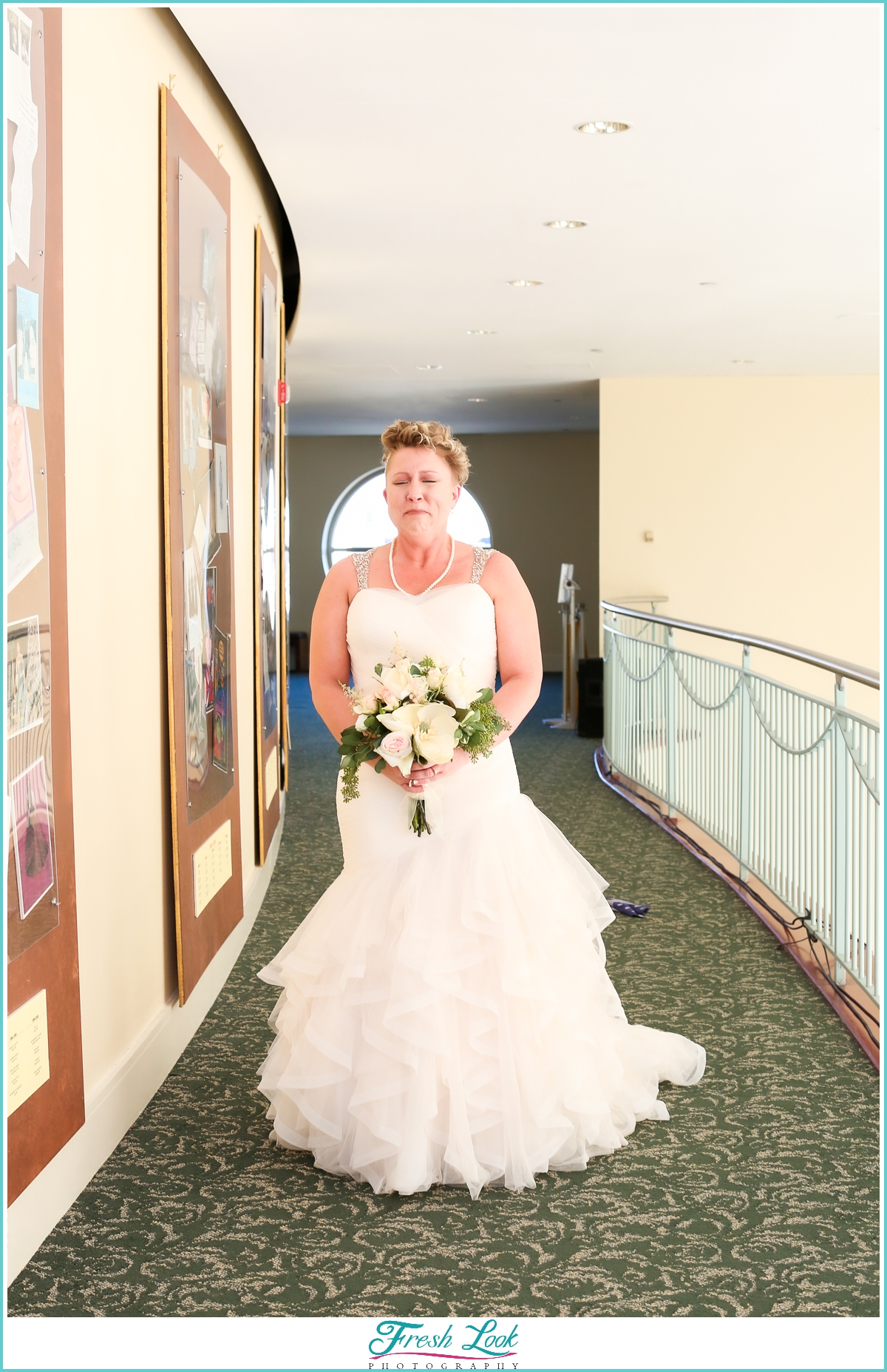 bride getting ready for first look