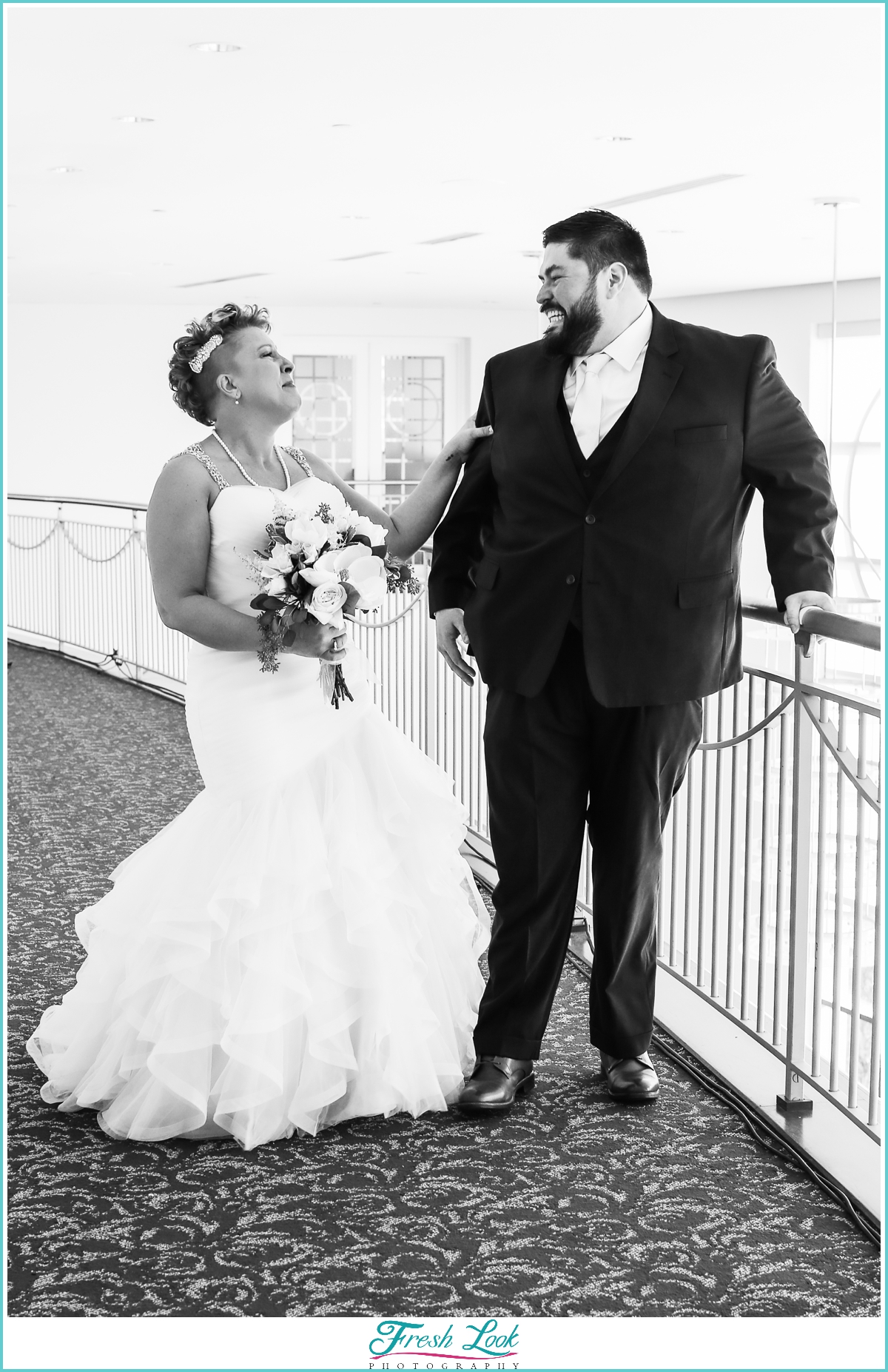 bride and groom first look before the wedding