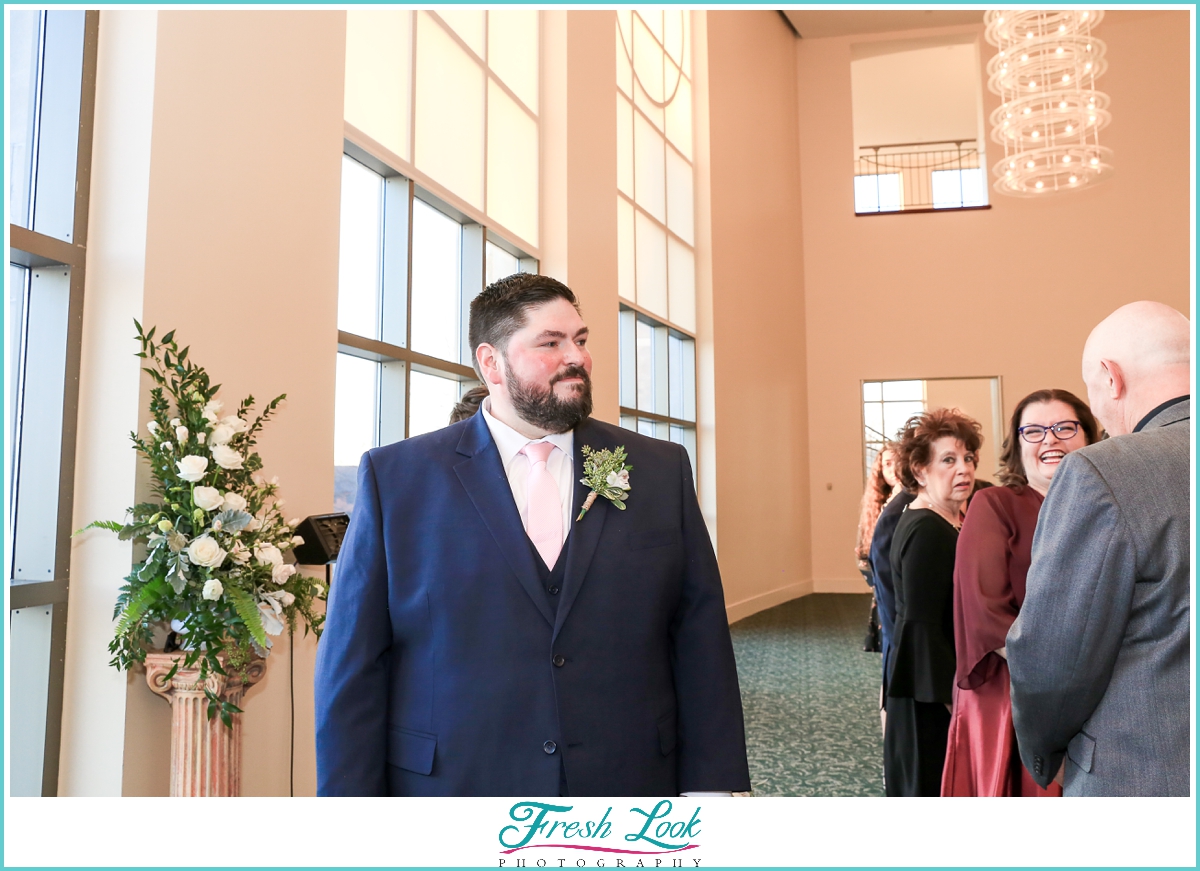 groom waiting for his bride