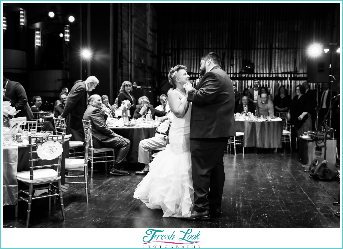 bride and groom first dance