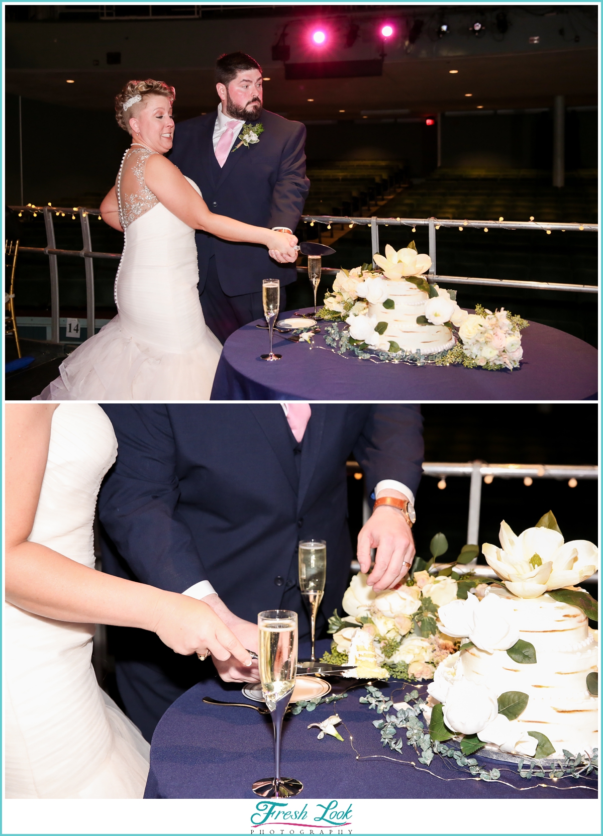 cake cutting at reception