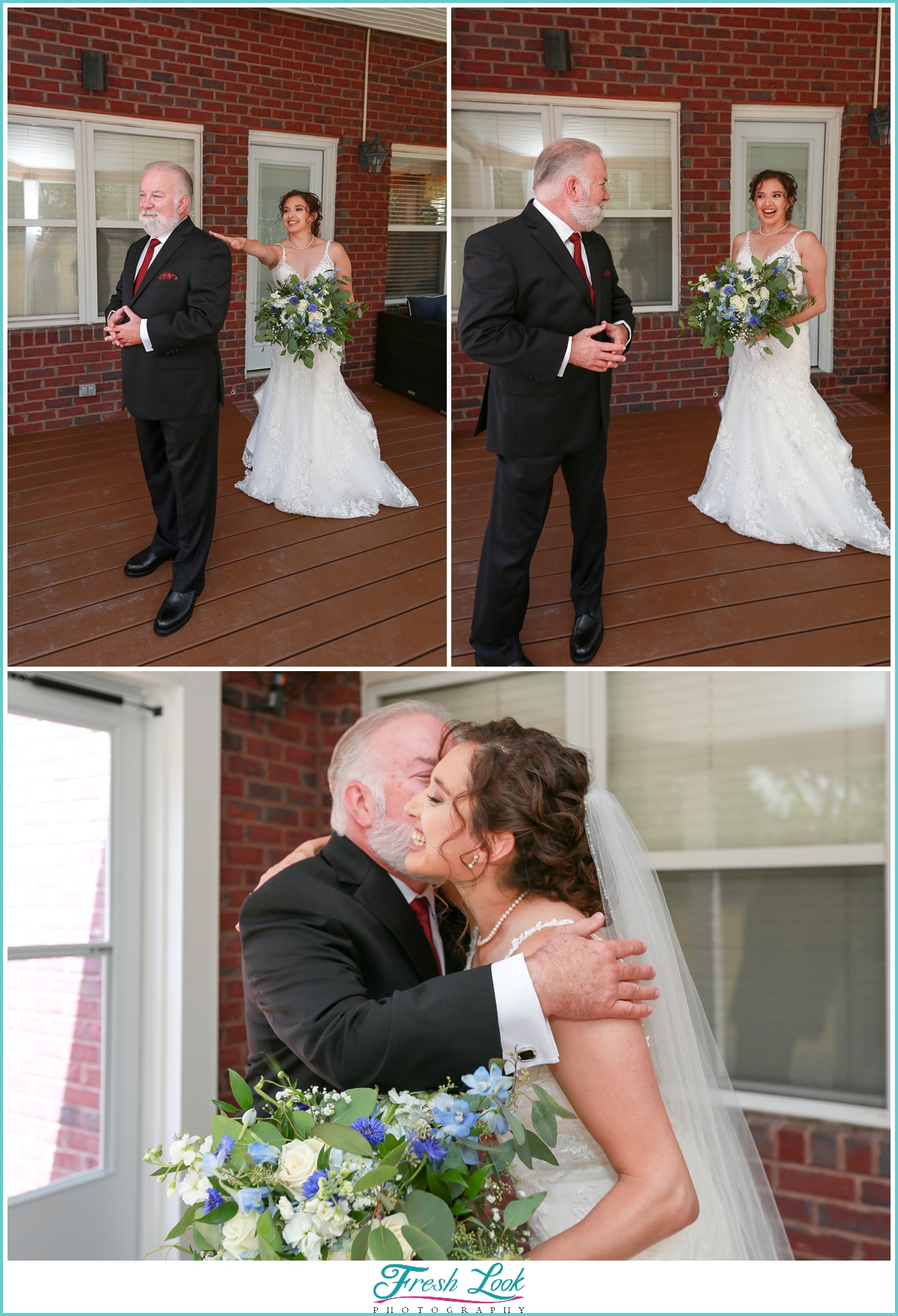 daddy and daughter first look wedding