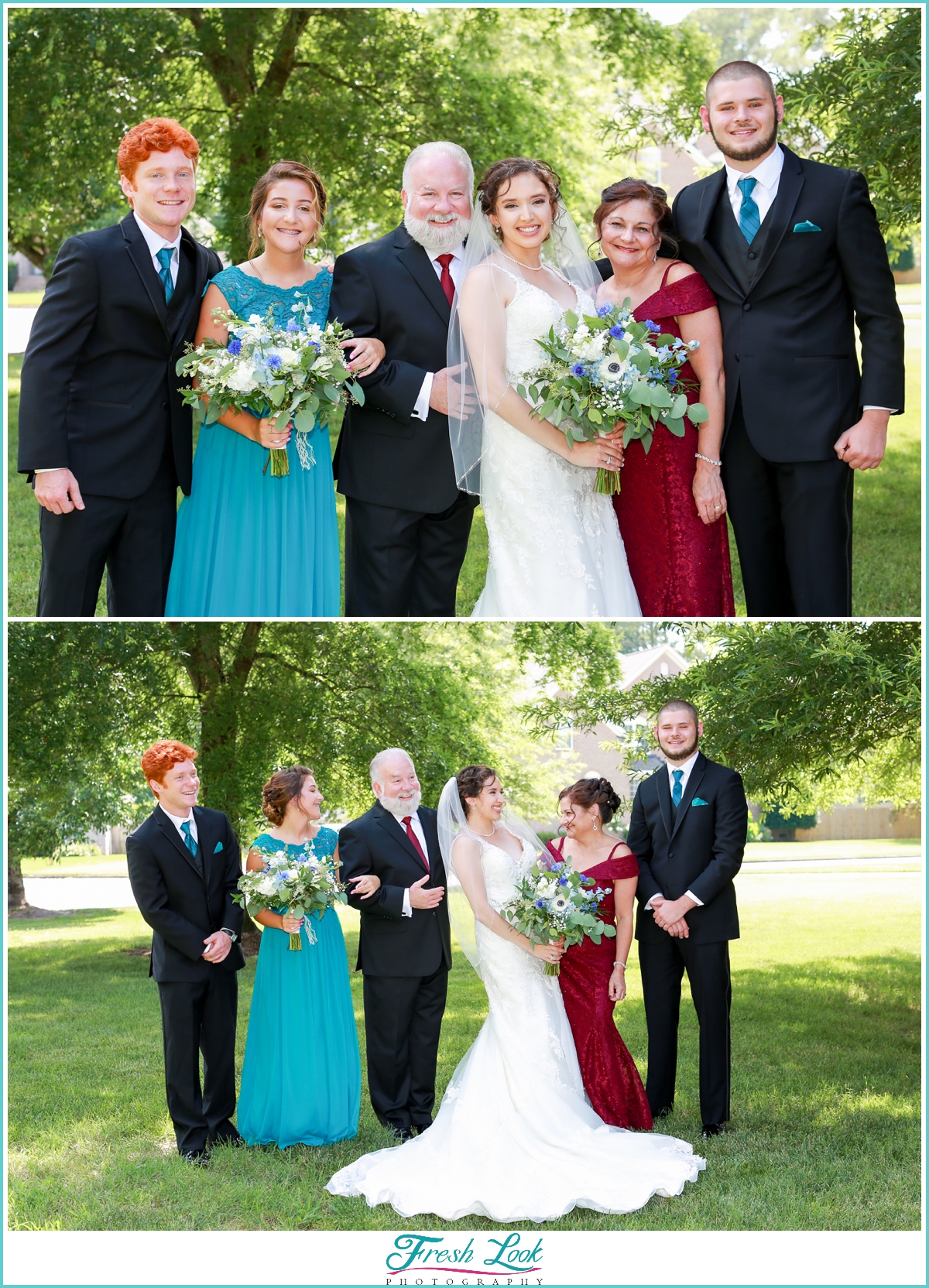 bride and her family portraits