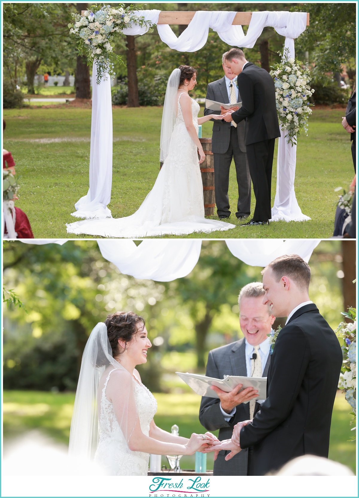 exchanging of rings at wedding ceremony