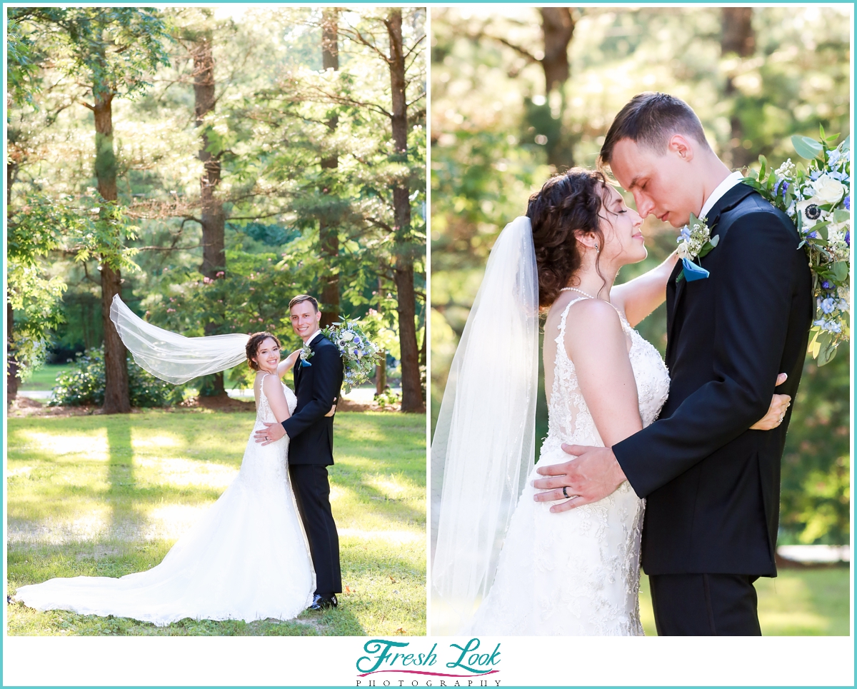 bride and groom formal portraits