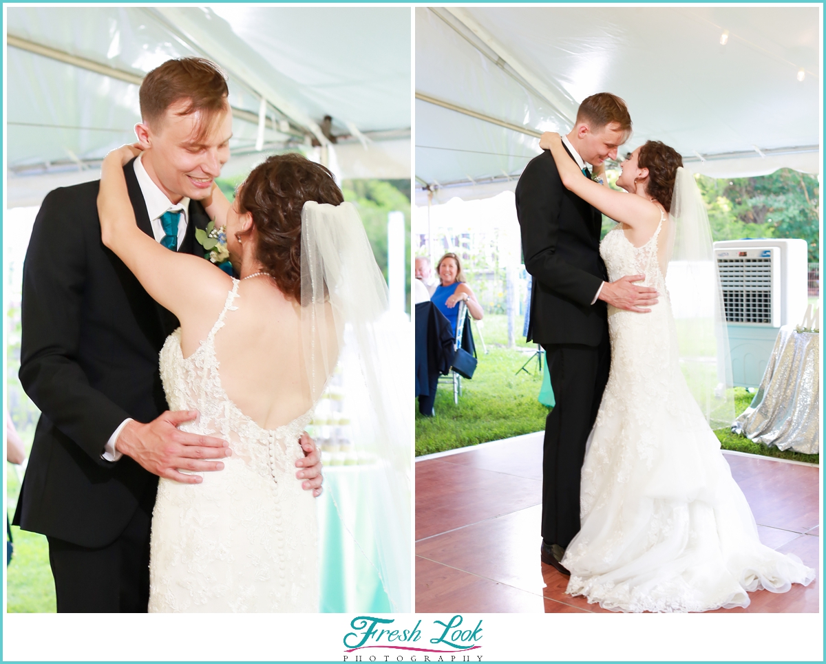 dancing with your husband at the reception