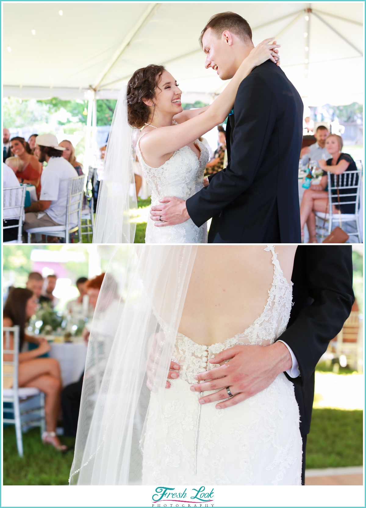 bride and groom dancing at the reception