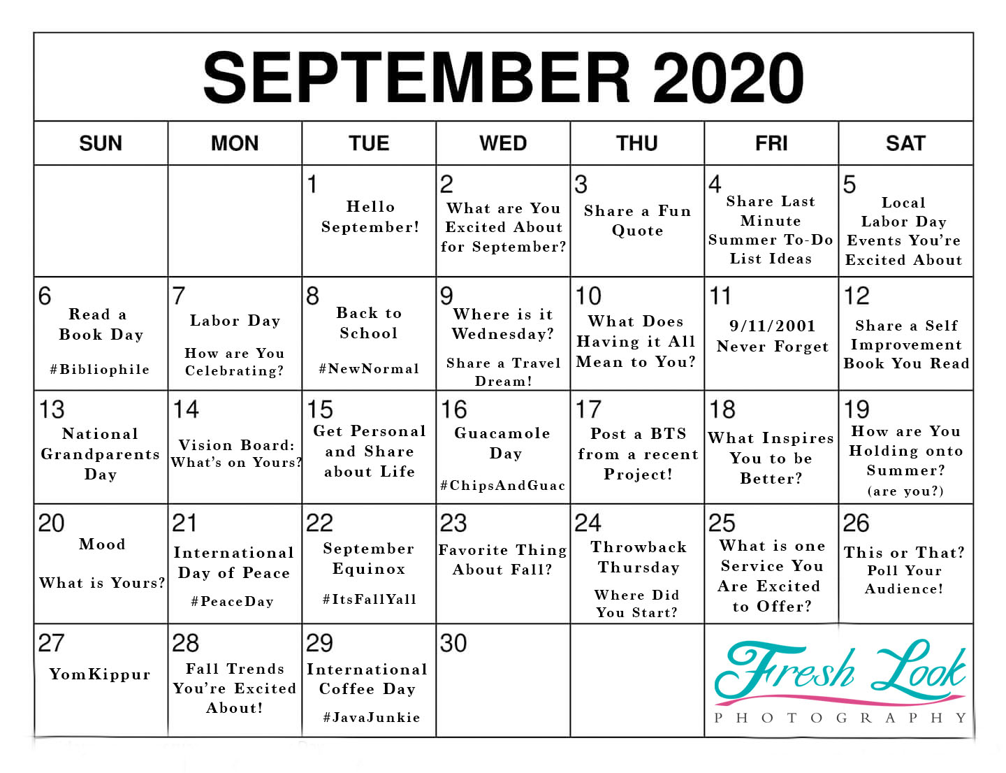 September 2020 Goals