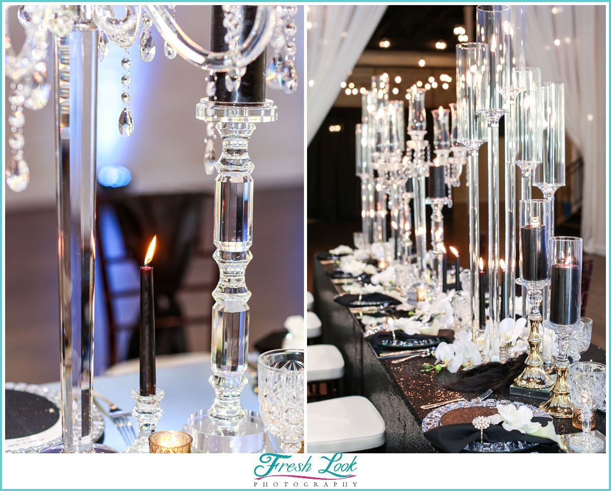 crystal wedding reception decoration