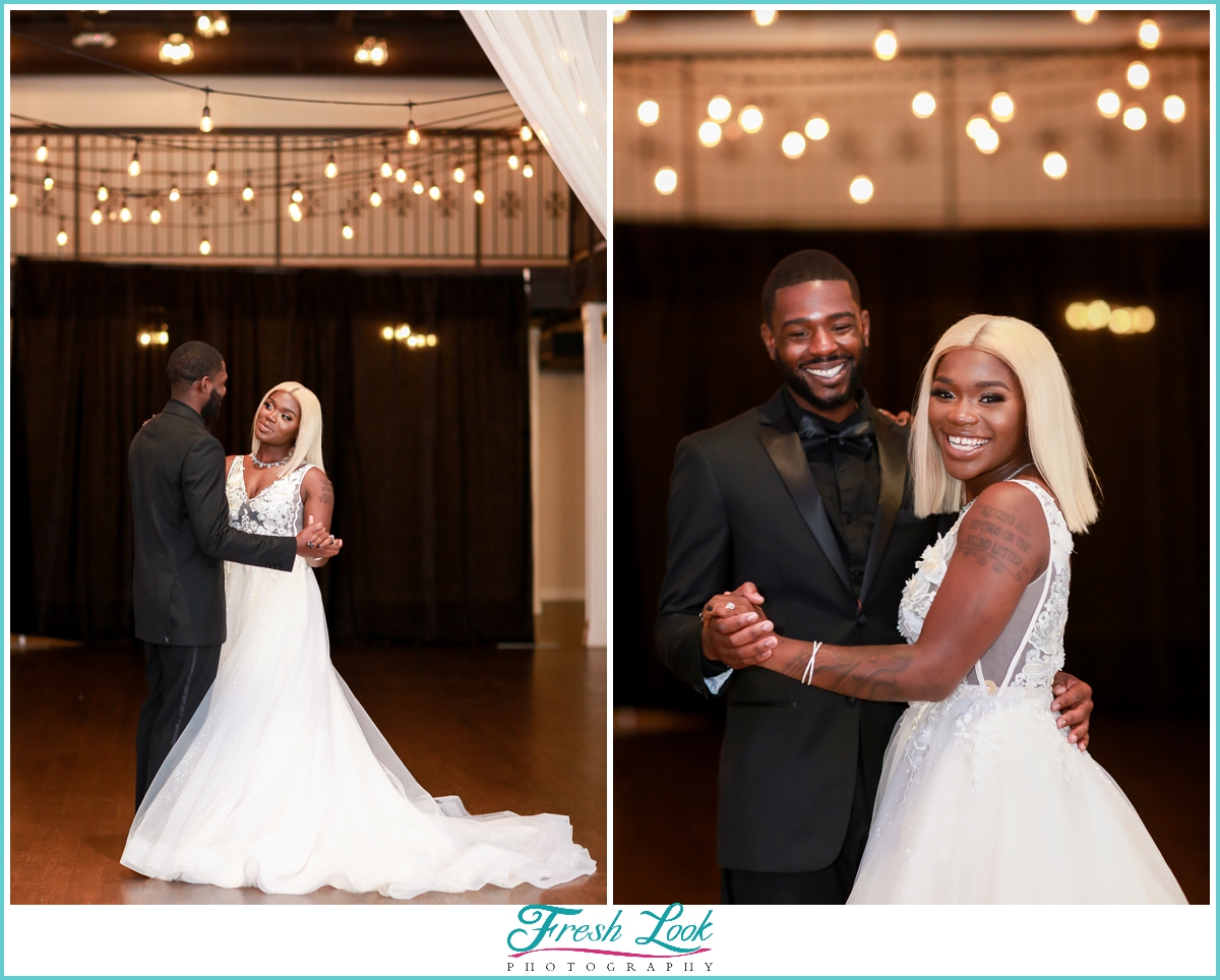 bride and groom first dance