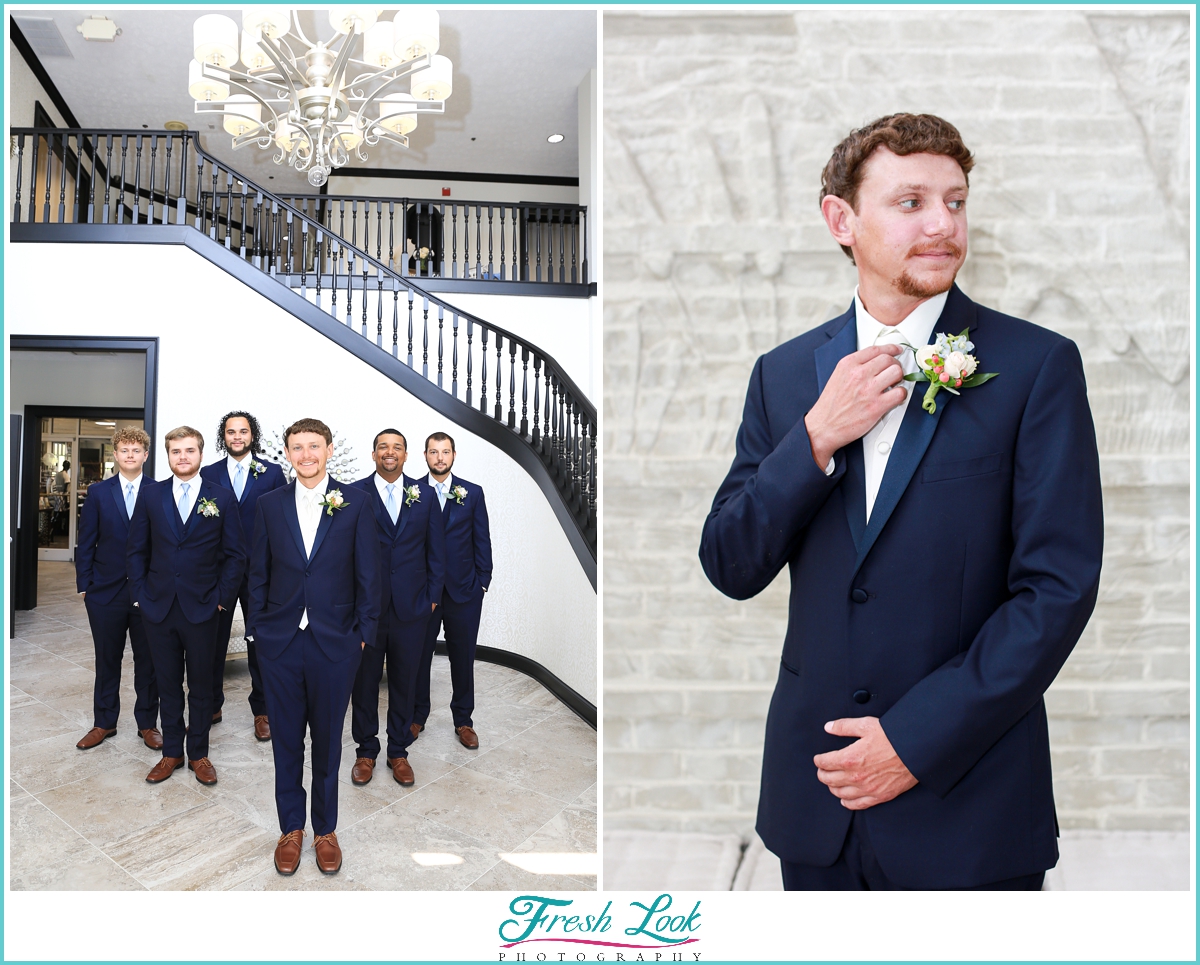 handsome groom and groomsmen