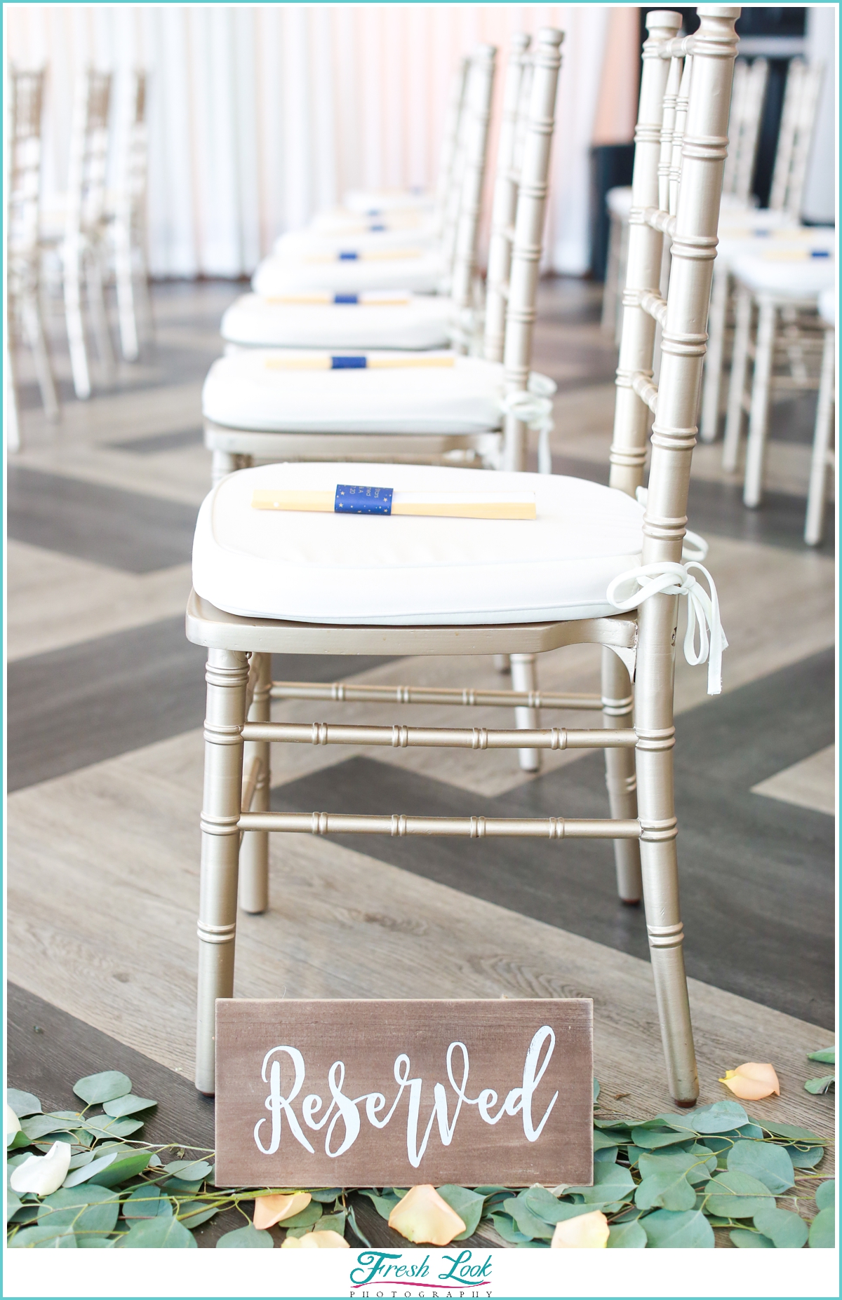 reserved seating at wedding ceremony