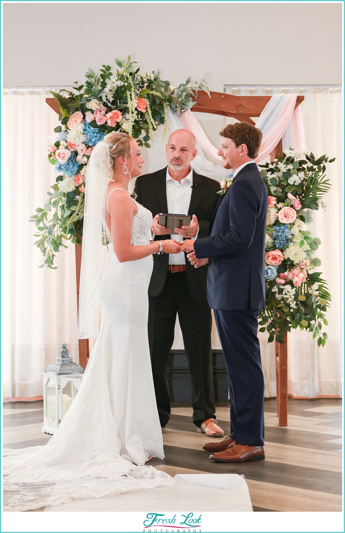 exchanging of rings at wedding ceremony