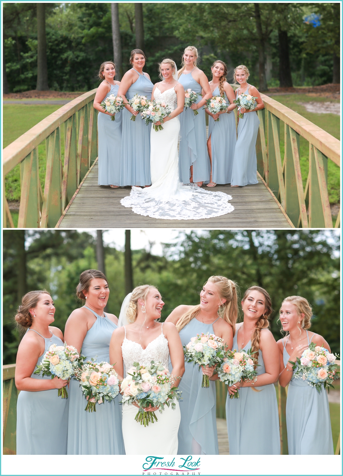 beautiful bride and bridesmaids