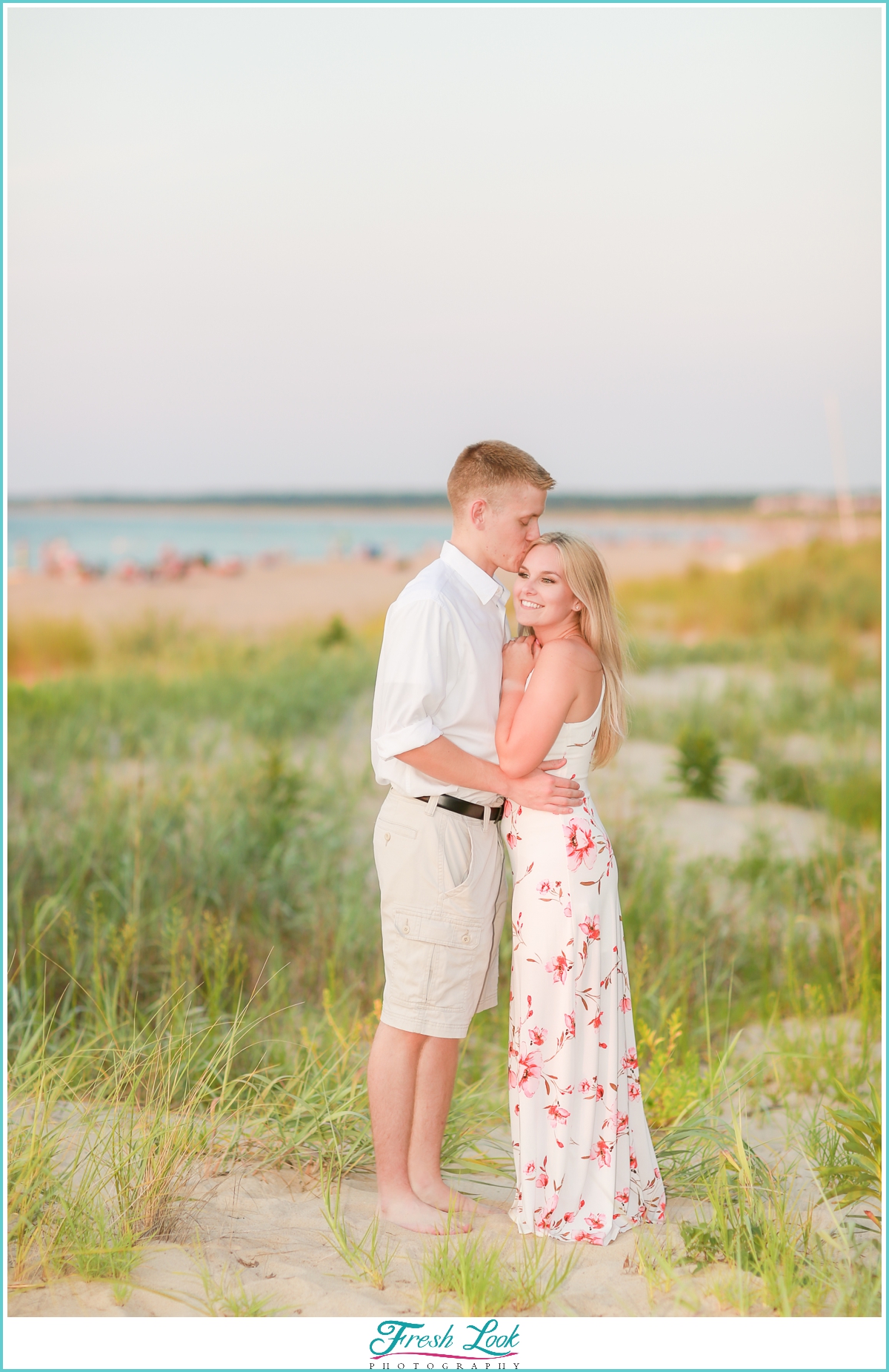 Sunset beach engagement session