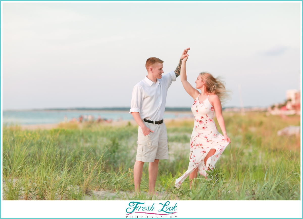 dancing on the beach