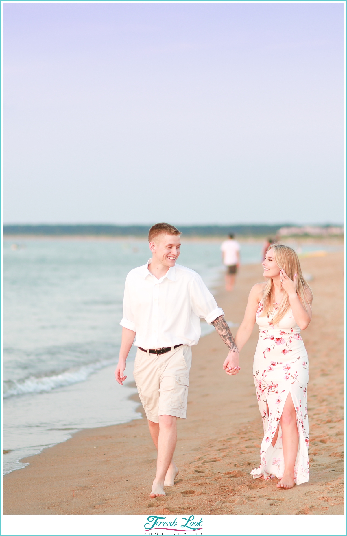 walking on the beach together