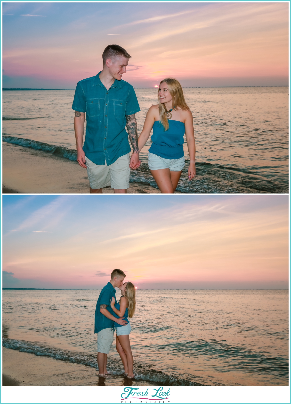 proposing on the beach at sunset