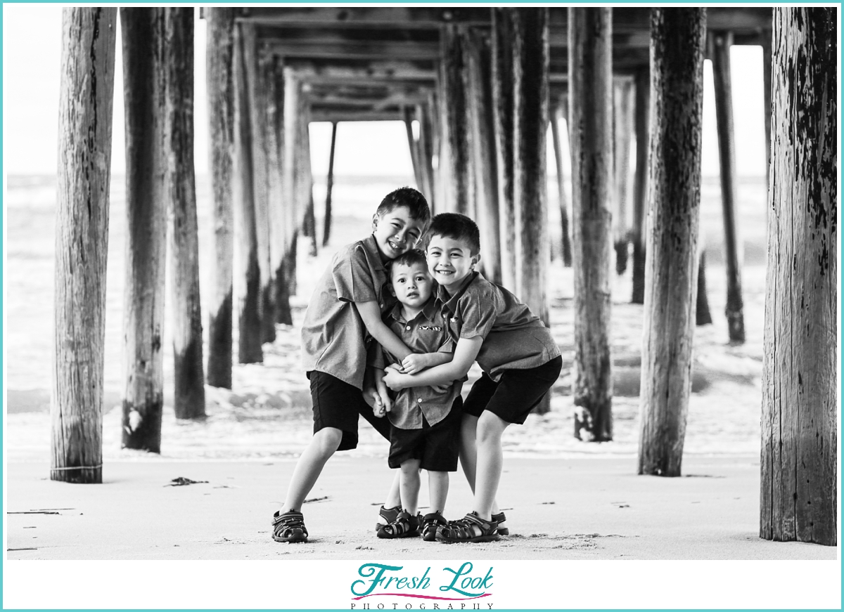 Fun beach photos under the pier