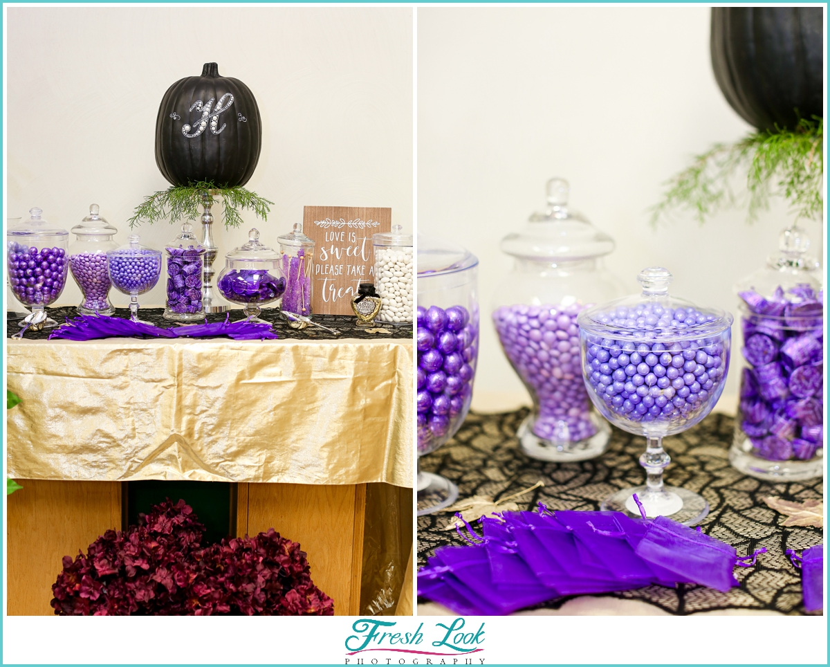 purple candy buffet