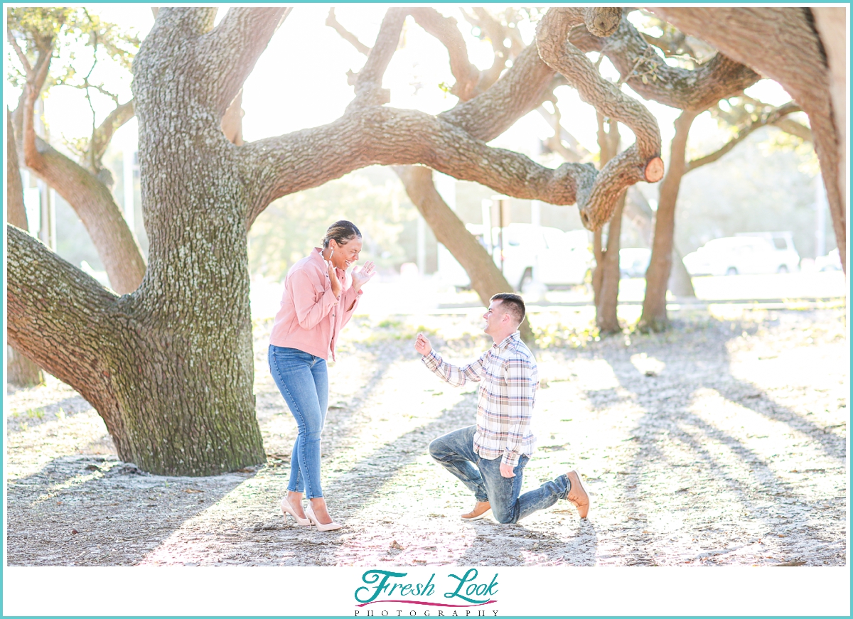 Romantic sunset engagement photoshoot