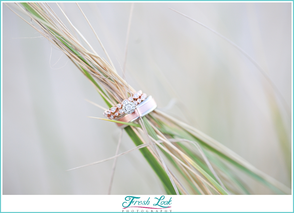 Engagement Ring on the sea grass