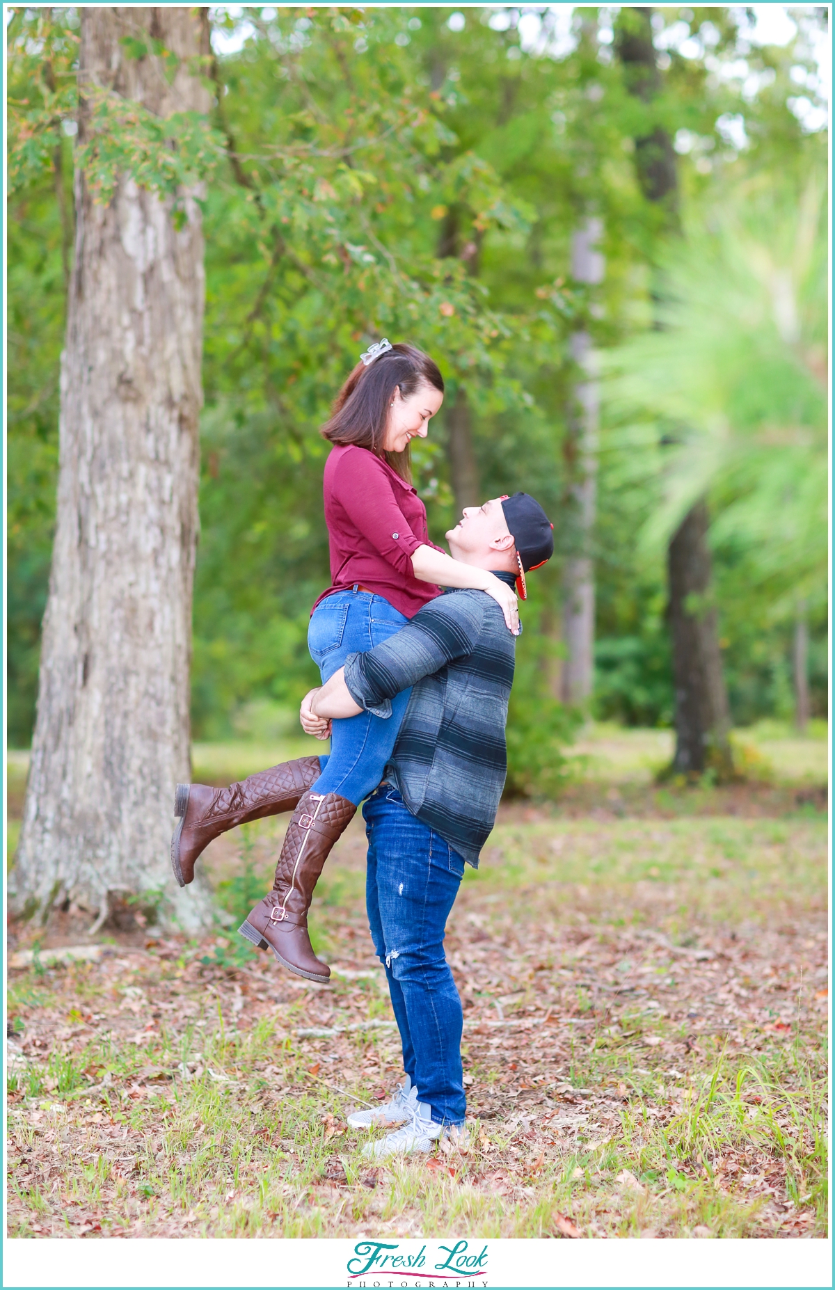 enchanting engagement photos in the woods