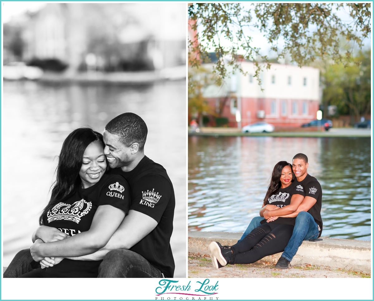 engagement photos by the water