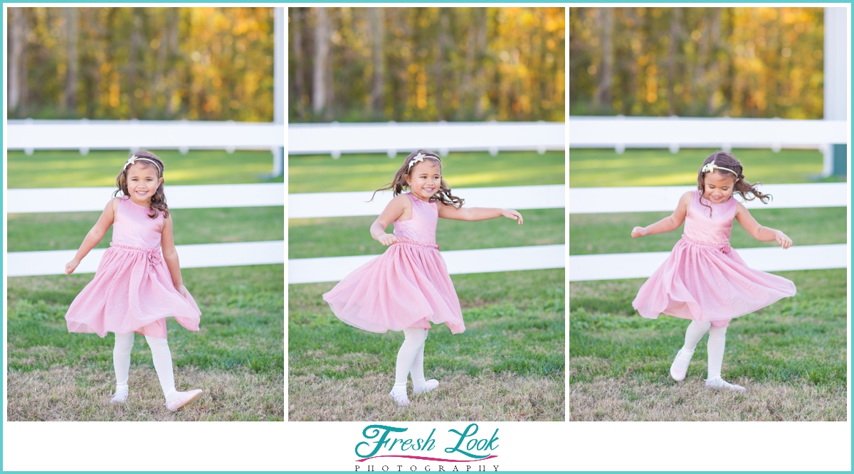 dancing and twirling little girl