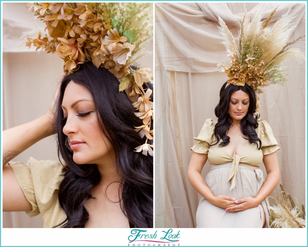 Maternity Floral Tub Session Annie