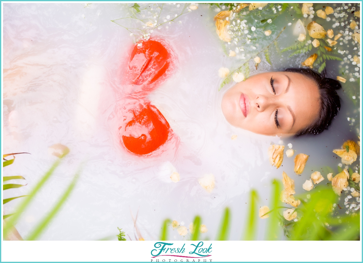 unique milk bath photoshoot