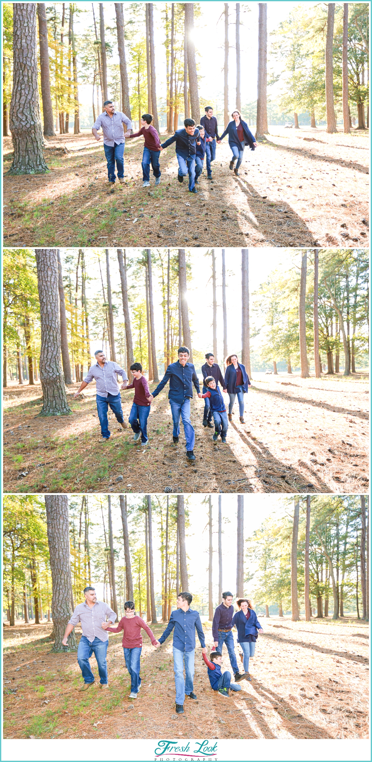 running together during family photos