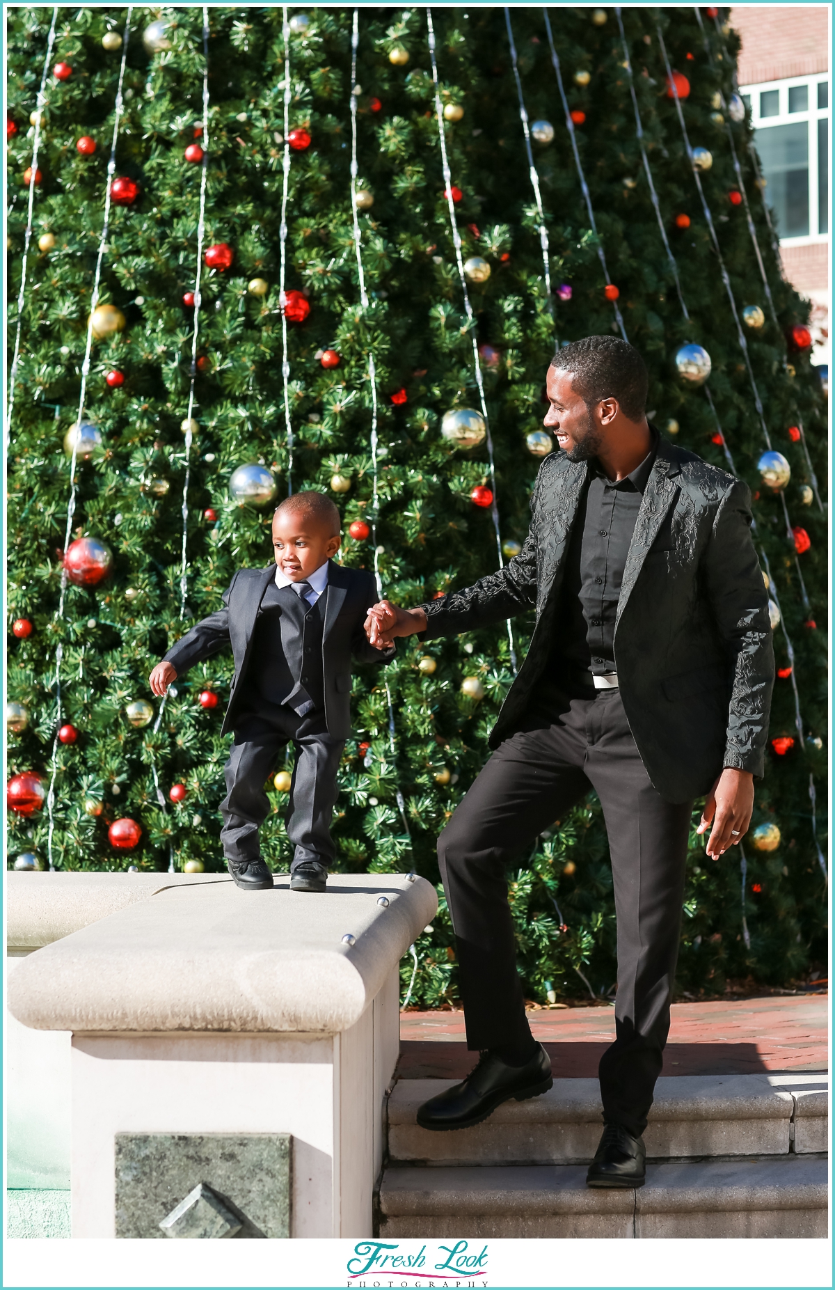 Father and son Christmas photos