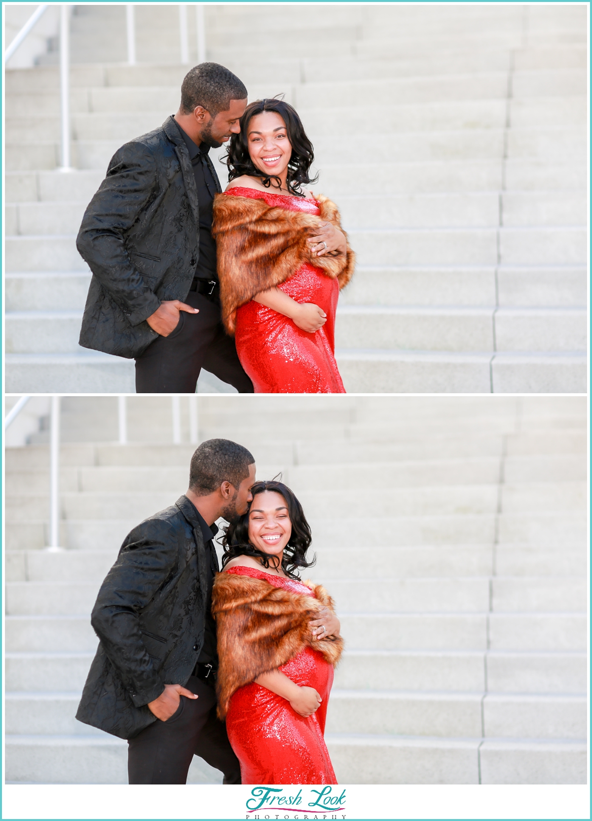 couples photoshoot at Town Center Virginia Beach