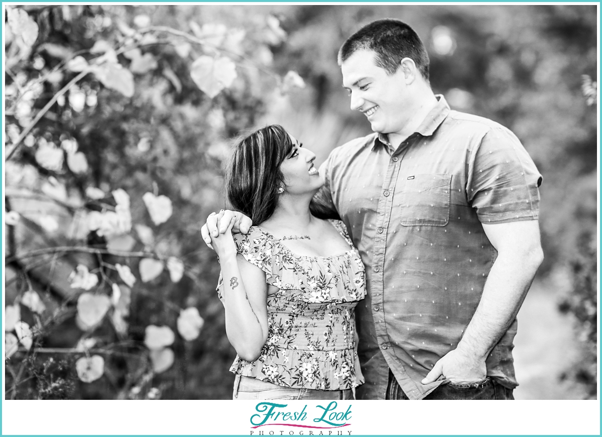 black and white engagement photoshoot