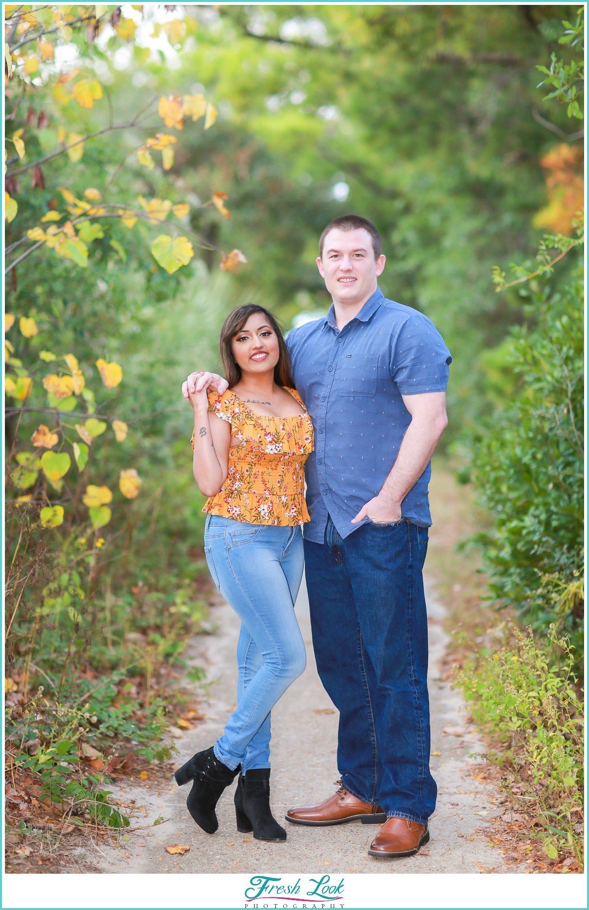 couples photoshoot in the woods