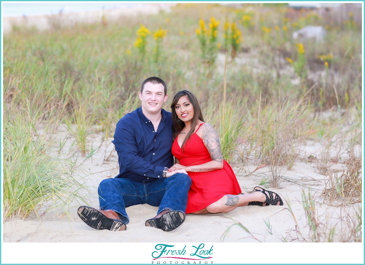 beach engagement photoshoot