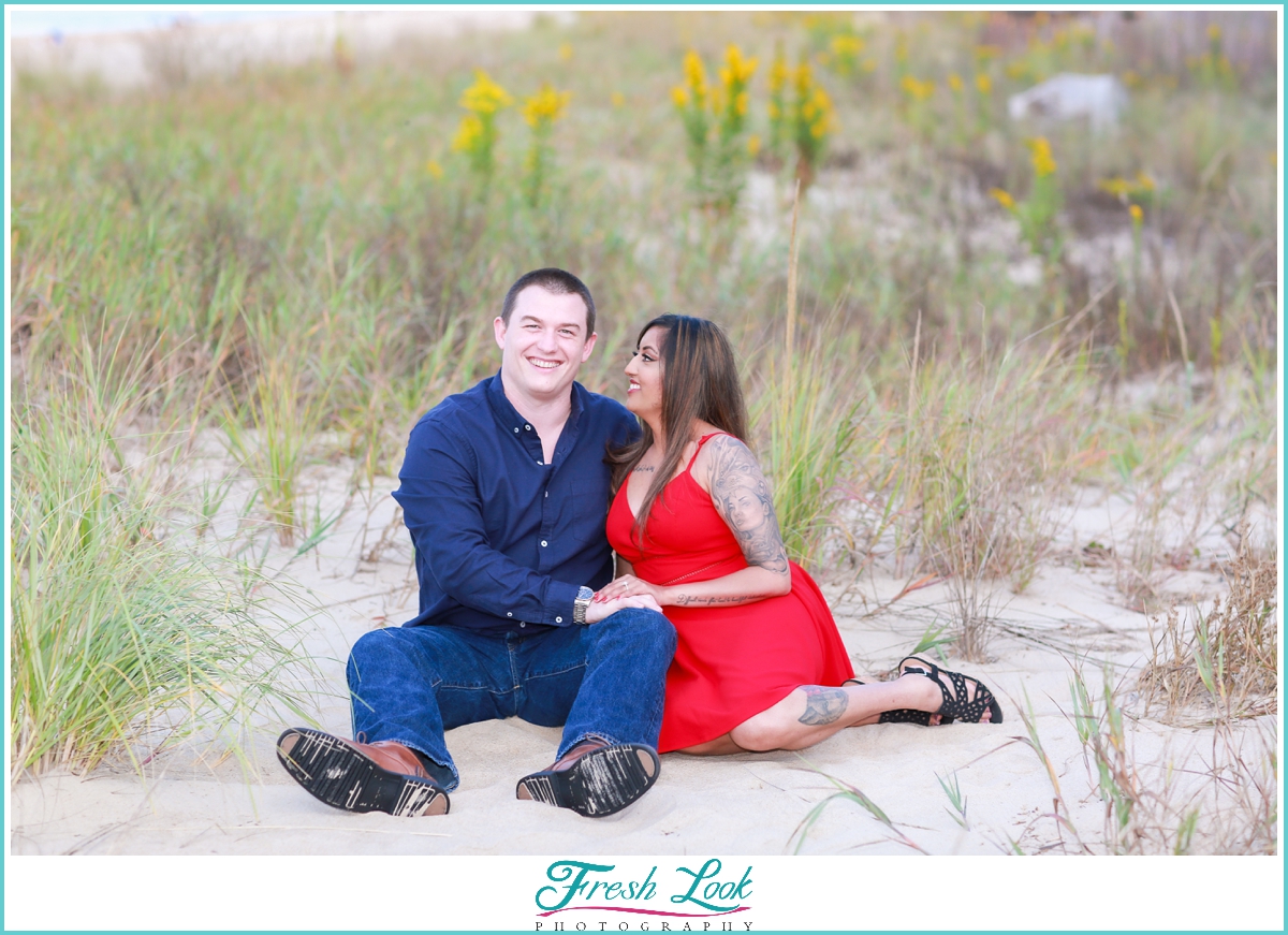 Romantic beach engagement photoshoot